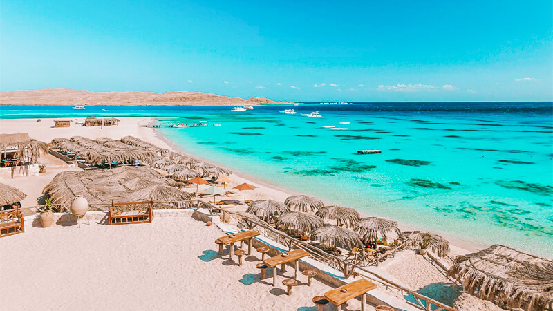 a wonderful view of one of the beaches of hurghada